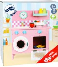 Houten roze retro keuken