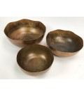 Bowl set 3 30x30x15/25x25x10/20x20x9 cm Blue Gold