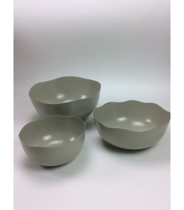 Bowl set 3 30x30x15/25x25x10/20x20x9 cm Siemense Grey