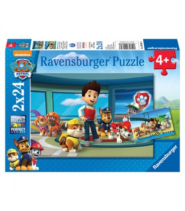 PUZZEL PAW PATROL HULPVAARDIGE SPEURNEUZEN 2X24 STUKJES