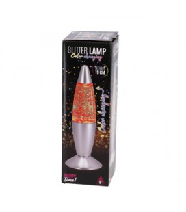 Glitterlamp kleur veranderend 19 cm wordt assorti kleur geleverd